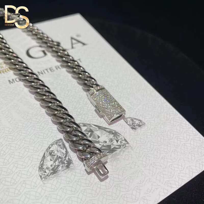 Hip Hop Fashion 8mm Width Rapper Stainless Wholesale Iced Out Cuban Link Chain for Men