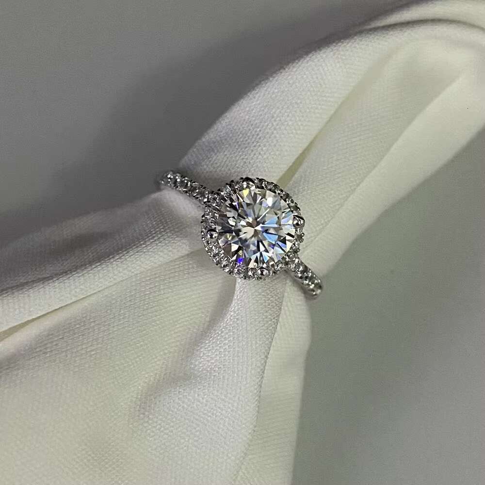 925 Sterling Silver Jewelry Ring Jewelry Moissanite Stone Ring Wedding Engagement Ring Romantic Style Jewelry