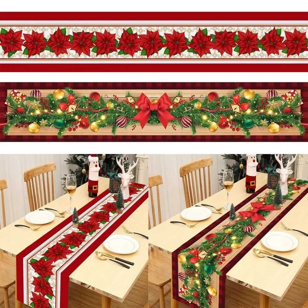 Christmas New Year Christmas Table Runner Xmas Party Flag Cover Christmas Table Flag Navidad Gift Table Cover Party Ornament Y251113