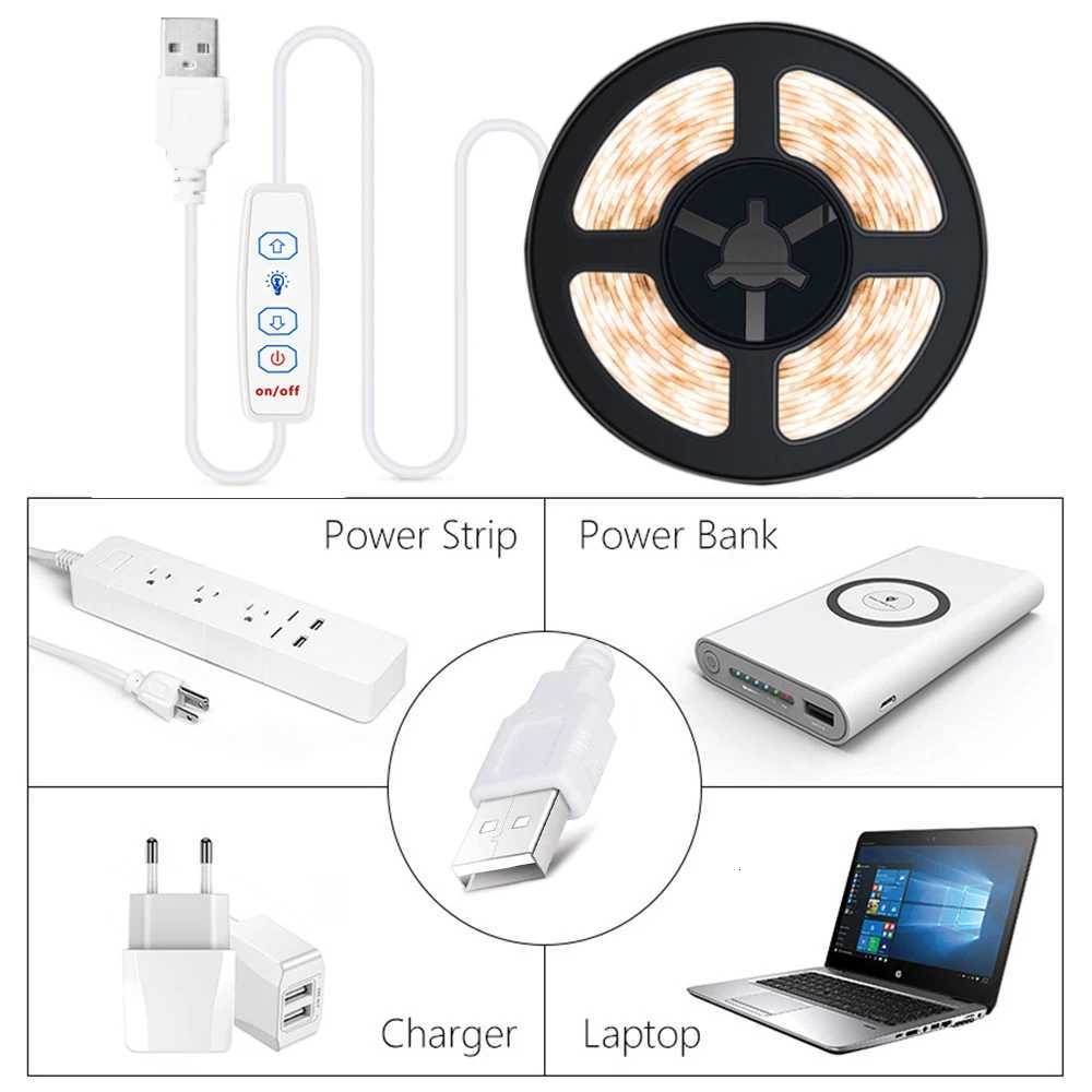 USB 5V COB Led Strip Dimmable LED Strip Lights 320 Leds/m Self-adhesive Flexible Led Ribbon for Kitchen Cabinet Mirror Bedroom W251112
