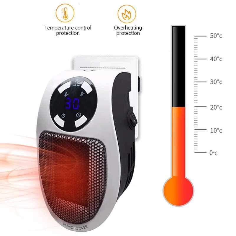 Portable Heater Electric Heater Plug In Wall Room Heater Home Appliance Heating Stove Mini Radiator Remote Warmer Machine 500W Y251113