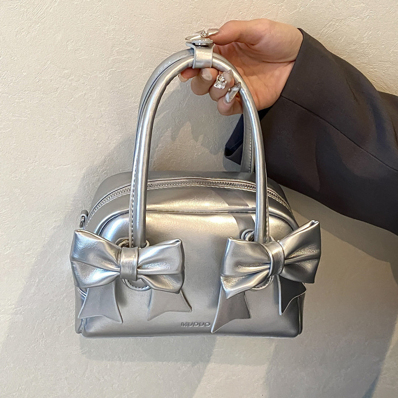 2025S Designer Women S Bag Korean Version Of Niche Ballet Style Shoulder Summer Bow Underarm Bag Simple And Versatile Crossbody Bowling Bag