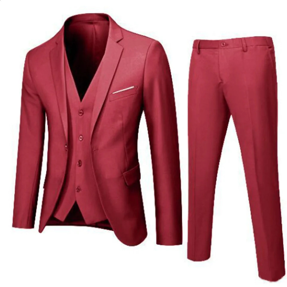 2PCSSET Men Suit Blazer Slim Fit Tuxedo Jacket Coat And Pants Set Formal Party Business Suit Outwear 250409