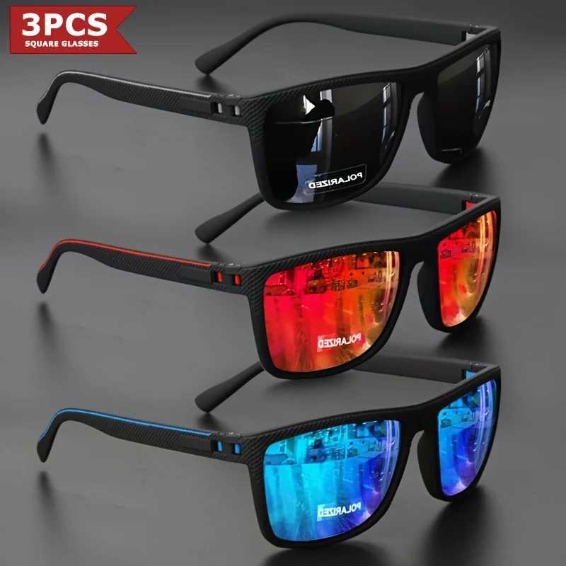 2025 New Square Frame Polarized Sunglasses High-Quty Spring Hinges Multicolor Coated Lenses for Vacation Driving Fishing UV PC250412