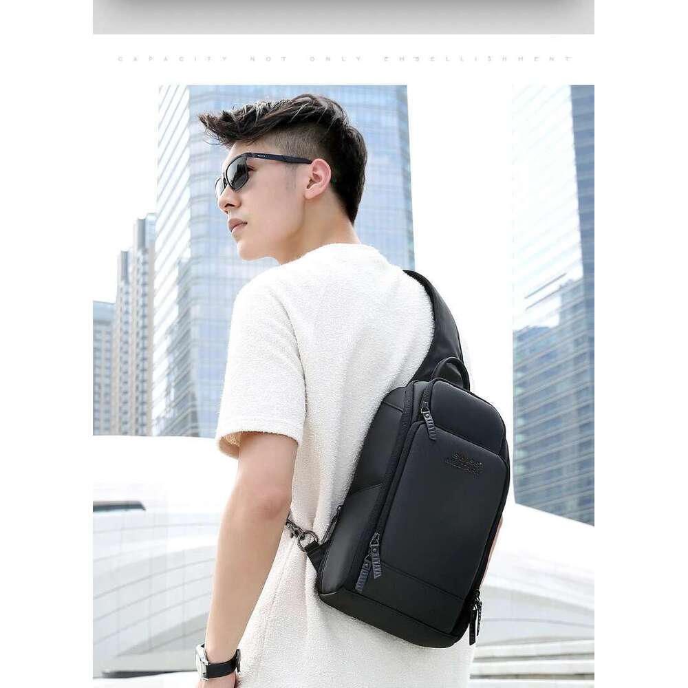 SWISS Men's Fashion Chest Multifunctional Waterproof Shoulder Sports Crossbody Nylon Handbags Usb Bag Sg Pack
