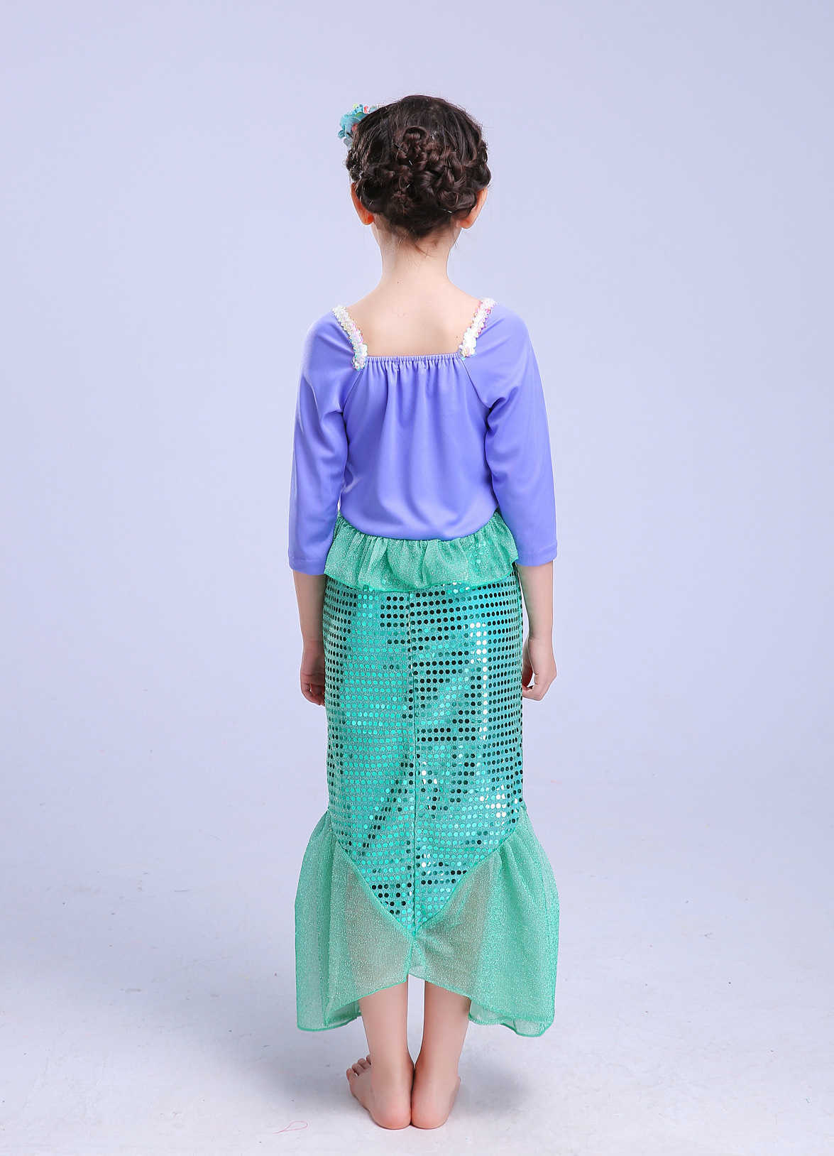 Girl's Dresses Girl mermaid princess skirt girl Sequin skirt long sleeved fishtail skirt Y25030768MC