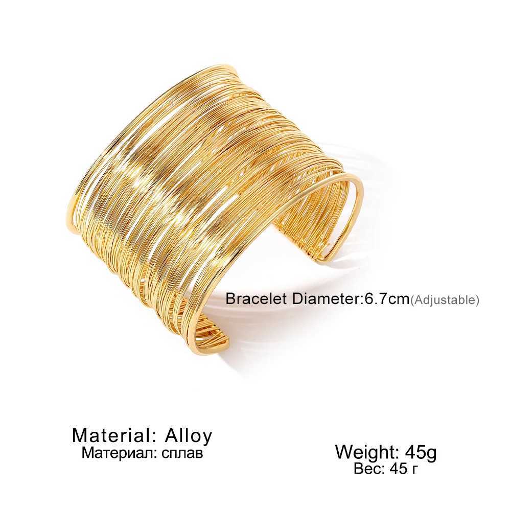 IPARAM Creative Gold Color Metal Wire Bracelet for Women Men Open Mouthed Intersecting Intertwined Bangle Fashion Jewelry GiftsC250411