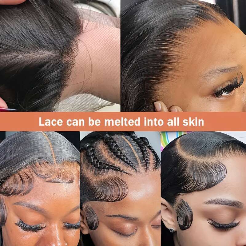 Elegant 100% That Melts Into The Light Straight 360 Full HD Transparent Frontal Human Wigs Natural Color For Women Pre Plucked With Baby Hair 200% Den