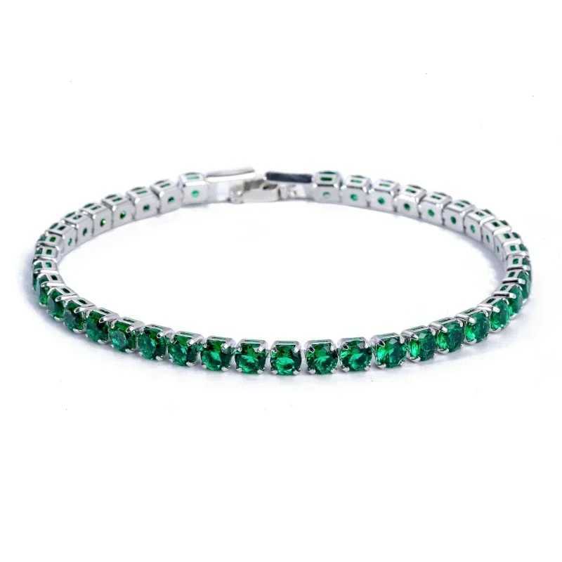 4mm Cubic Zirconia Tennis Bracelet Iced Out Chain Bracelets For Women Men Gold Silver Color Men Bracelet CZ Chain Homme JewelryC250411
