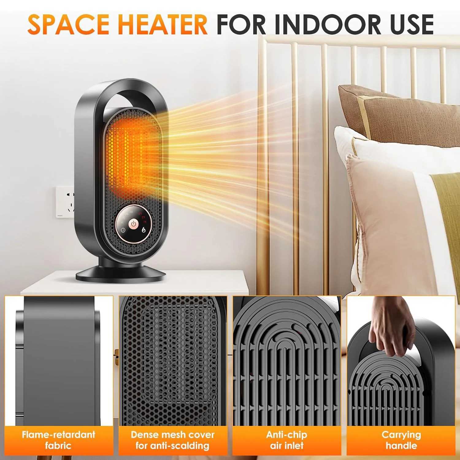 1500W Electric Heater Portable Desktop heater small household Heater cooling and heating PTC quick heating With Remote Control Y251113
