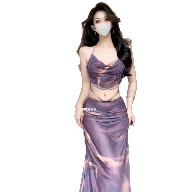 Bikini Swimsuit For Women 2025 New Three-Piece Set With Long Skirt Sexy Push-Up Underwire Beach Vacation SwimwearW251113