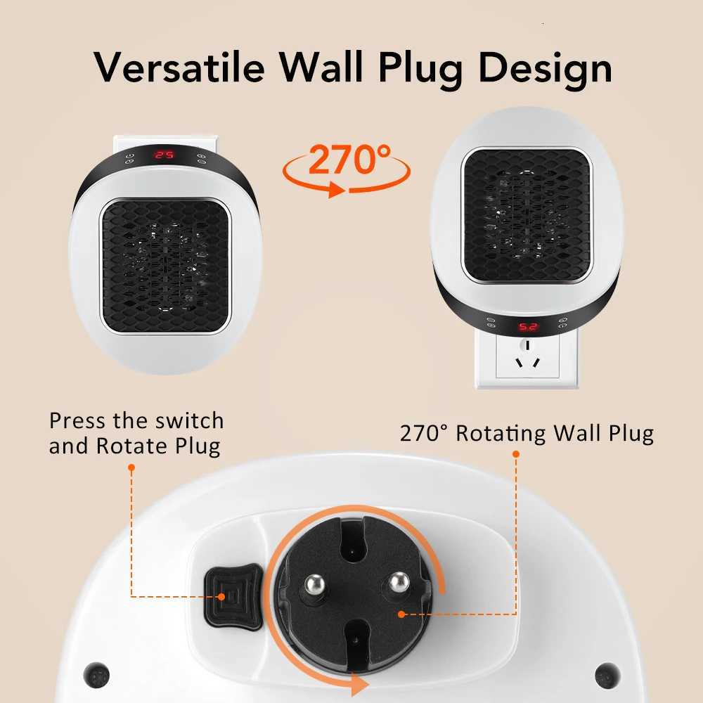 600W Home Electric Heater Winter Body Warmer Portable Wall Plug Space Heater with Remote Control Office Fast Heating Heater Mini Y251113