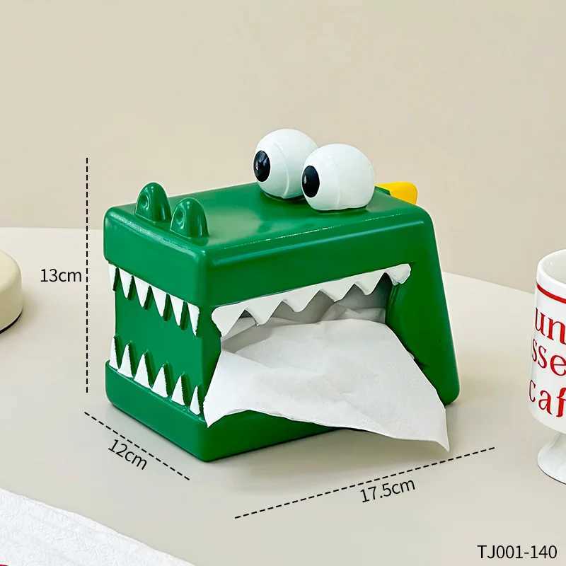 Cartoon Cute Crocodile Tissue Box He Living Ro Desktop Decoration Mti Functional Paper Drawing Storage Box Decoration Y251112
