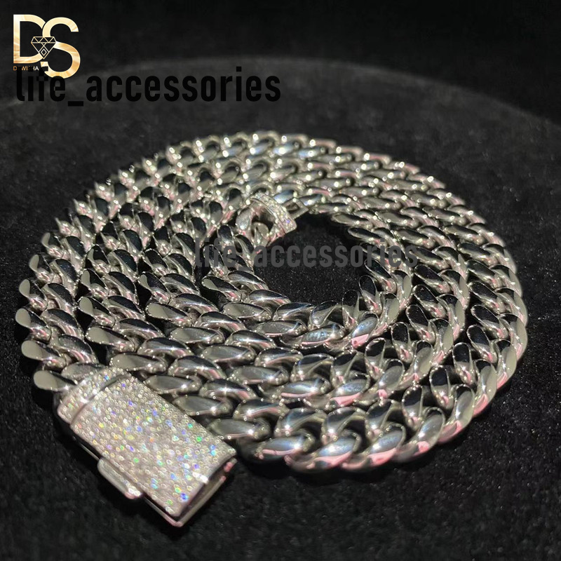 Hip Hop Fashion 8mm Width Rapper Stainless Wholesale Iced Out Cuban Link Chain for Men