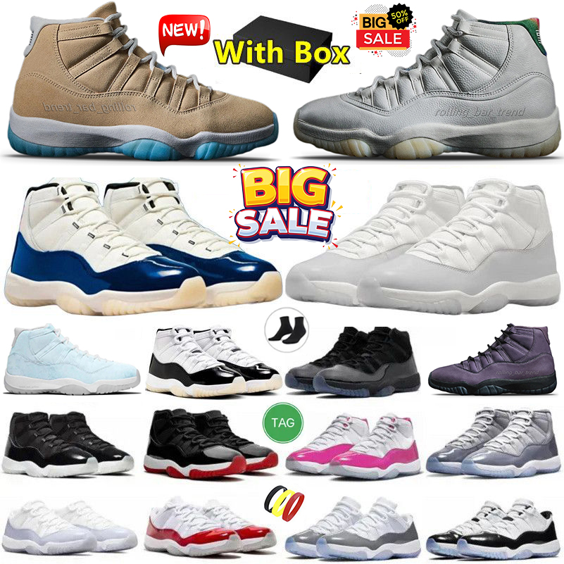 Black Friday With box 11 11s mens basketball shoes Purple Rain Bred Velvet Neapolitan Cherry Cool Grey University Blue men women trainers sports sneakers size 36-47