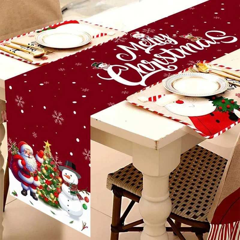 Christmas Santa Claus and Snowman Theme Table Decoration Table Flag Christmas Decoration Home Table Decoration Christmas Party Decoration Y251113