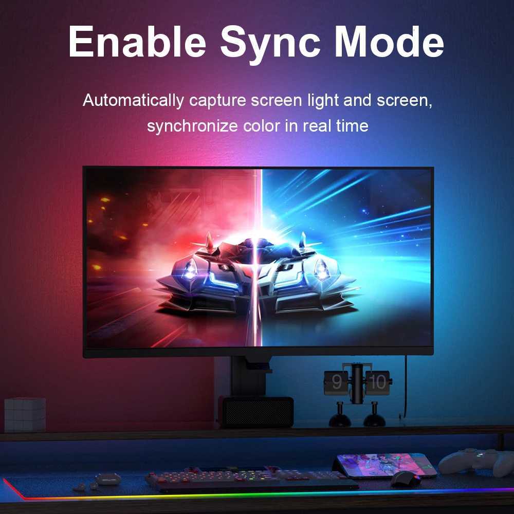 Smart Ambient TV Lighting Display Sync LED Strip RGB PC Backlight Atmosphere Light Ramadan Decor Lamp Color DIY Party Game PC W251112