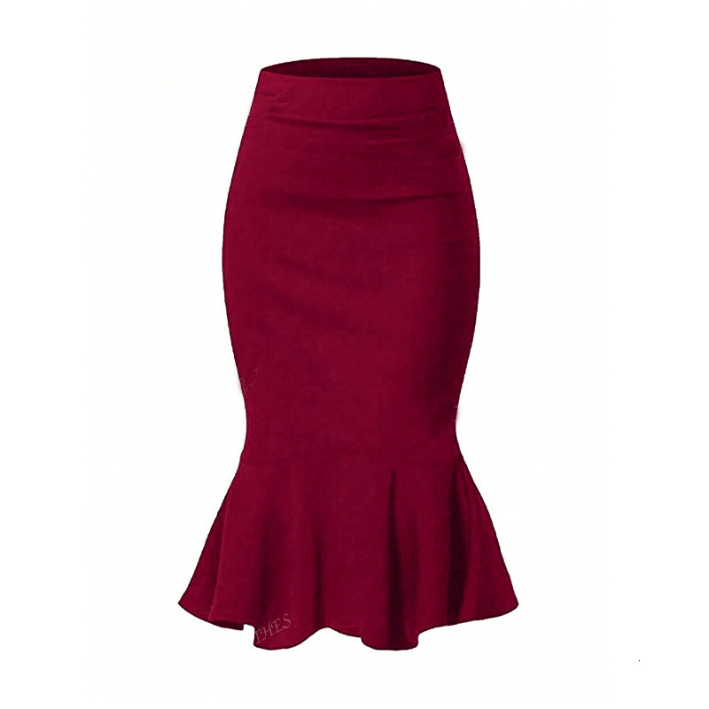 Elegant temperament style half skirt for spring and summer 2025 including buttocks and fishtail skirt solid color skirt