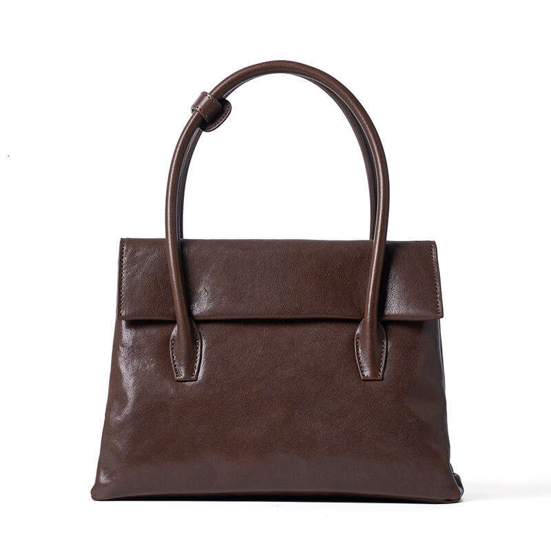 Luxury Bags Designer Fashion m Niche Brand Autumn & Winter Fashion Top Handle Bags New Genuine Leather Vegetable Tanned Cowhide One Shoulder Cross-bod