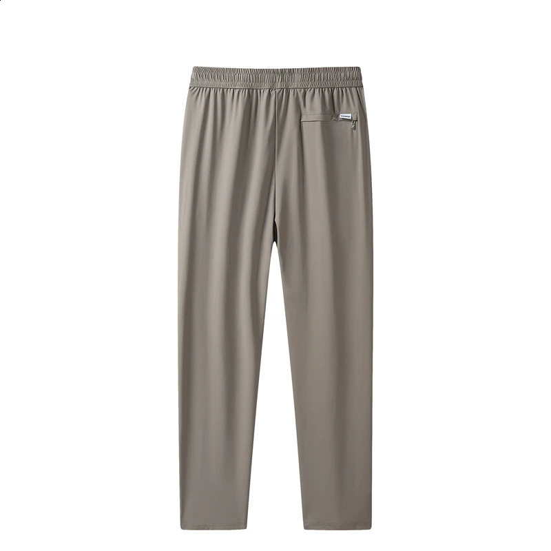 Ice silk mens summer quick drying loose straight leg pants high elasticity sports pants jogging casual pants 250410
