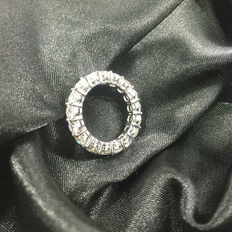 AEAW Solid Platinum 950 Luxury 4mm 5ctw D Color Engagement Ring Wedding Moissanite Full Enternity Diamond Band For Women