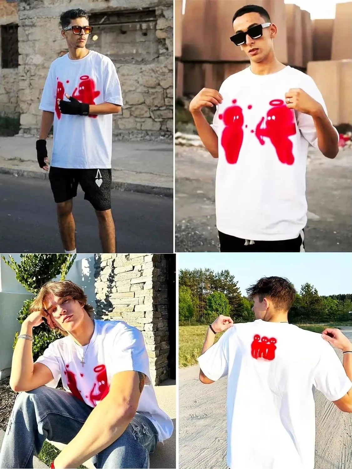 Vamtac Vintage Graphic Shirts Mens Oversized Tees Love Grunge Half Sleeve Y2K Boxy Baggy T Shirts Men 251105CJ