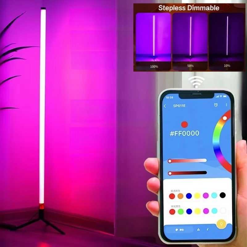 RGB floor lamp RGB corner floor lamp 1PC bedroom ambient lighting Scandinavian style color changing dimming lamp W251112