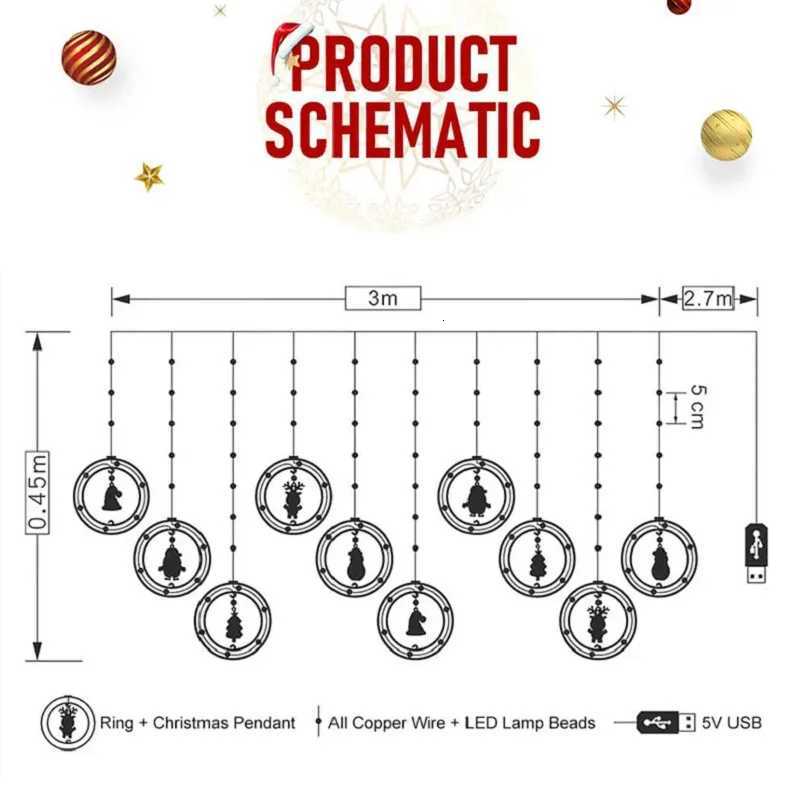 10LED Christmas Fairy Lights Santa Claus Window Decoration String Lights Christmas Gift Navidad New Year Home Decoration M251113