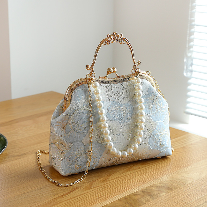 Designer Lace-Trimmed Women's Handbag Tote Shoulder Bag Cheongsam Bag Luxury Gift Pearl Tote Christmas Thanksgiving Valentine's Day Gift