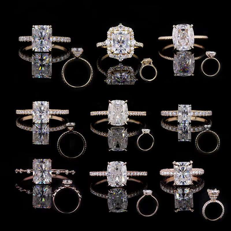 Starsgem Custom Made Ring Princess Cut Moissanite 8x8mm 14k Solid White Gold Solitarie Ring