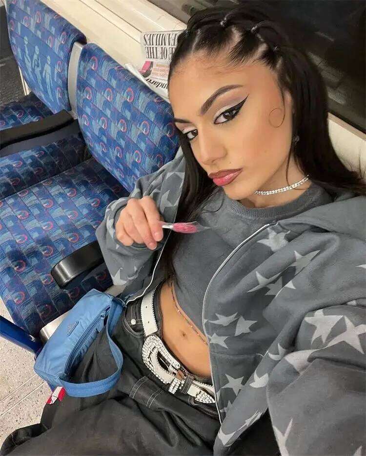 Autumn Y2k Printe Star Graphic Zip Up Oversized Sweatshirt Goth Hoodie Men Women Grunge Hooded Jacket Streetwear Letter Clothing