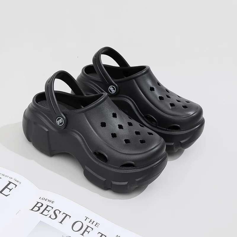 BEVERGREEN 7Cm Summer Clogs Outdoor Waterproof Platform Women Slippers Beach Slides Massage Beard Black Designer Sandals