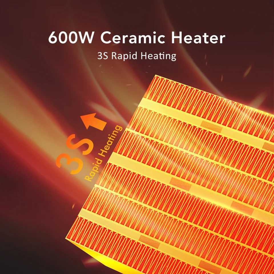 600W Portable Electric Heater Plug in Wall Space Heater Remote Wall Outlet with Timer Warmer Machine Fast Warming Room Heater Y251113