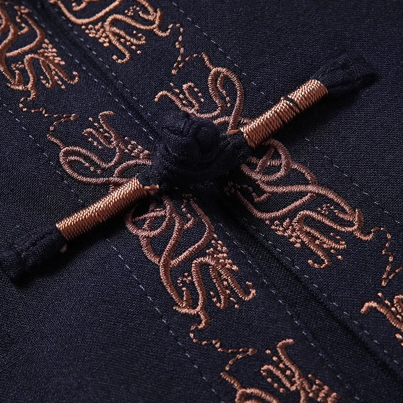 Tang Suit top Pants Spring and Autumn Elderly People Door Flaperon Embroidery Father Mens Hanfu Chinese Style 251112