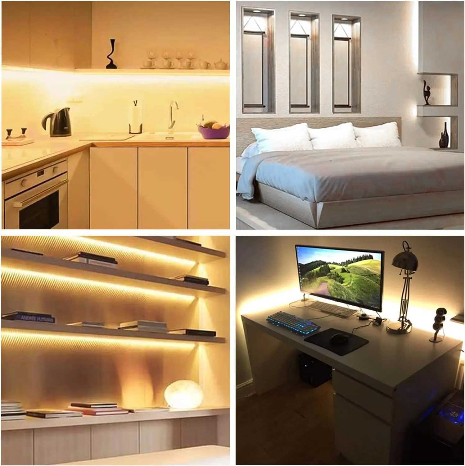 DC 5V USB LED COB Strip White Warm White LED Strip Light TV Background Lighting Tape Home Decor Lamp 1- 5m LED String Light W251112