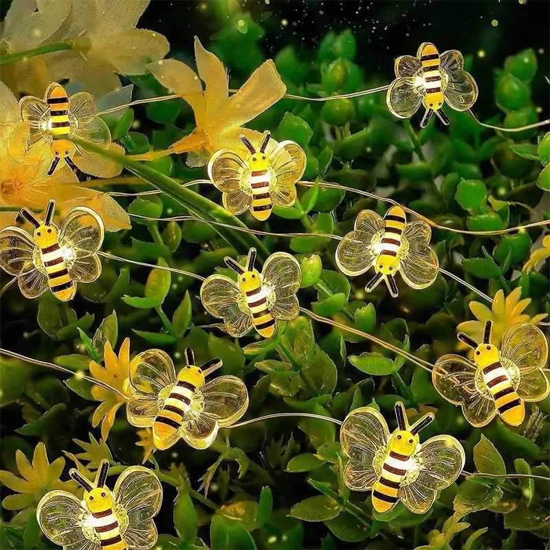 3/1M LED Bee Lights String Battery Powered Outdoor Waterproof Fairy Garland Lamp For Festival Christmas Garden Bedroom Decor M251113