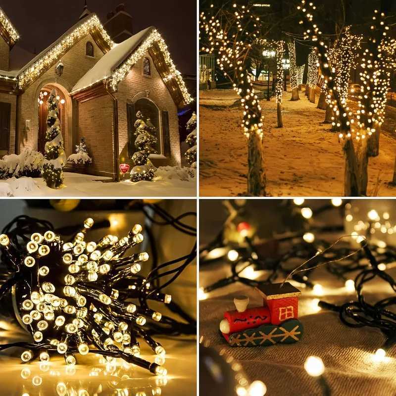LED Solar String Lights Solar Powered with 8 Modes Waterproof Fairy Lights for Christmas Patio Garden Tree Party Yard Decoration M251113