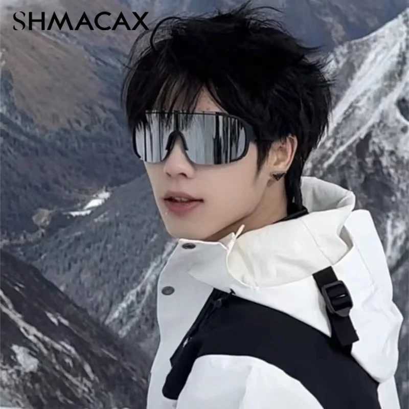 New Fashion Sunglasses Holiday Travel Simple Retro Large Frame Glasses Cyberpunk Personty Ideal Birthday Gift Sun Glasses C250412