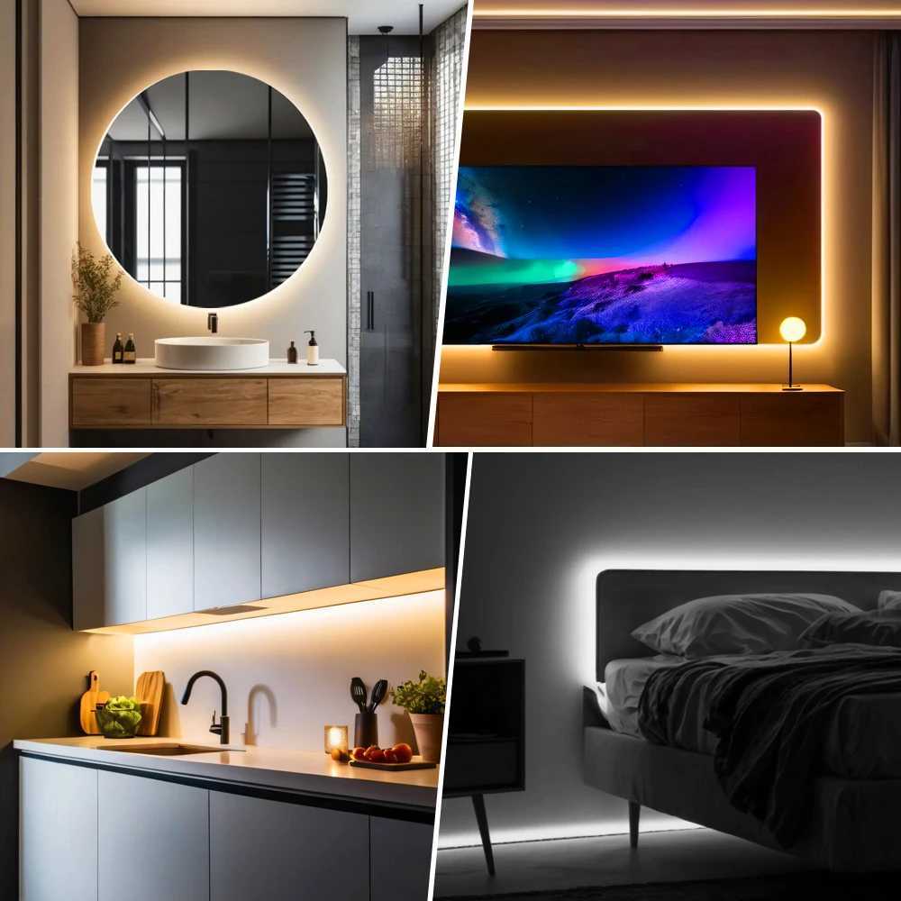 AC 220V LED Lights Adhesive Strip SMD 2835 05m-30m 120LEDs/m 240sLED/m Waterproof Outdoor LED Strip 10cm Cuttable Flexible Lamp W251112