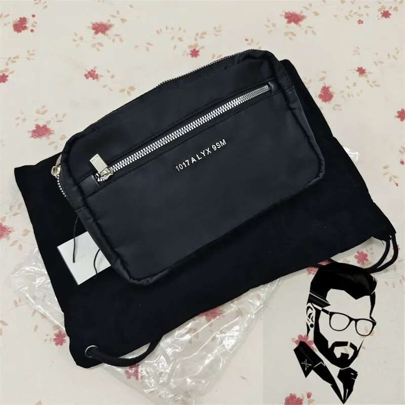 Black Fabric ALYX Waist Bag Outdoor Men's And Women's High-Quality Nylon Zippered Backpack
