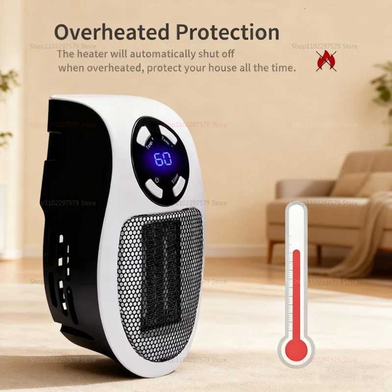 Portable Electric Heater for Winter Home Wall Mount Warm Air Blower Room Heater Quiet Compact Space Heater Electric Appliance Y251113