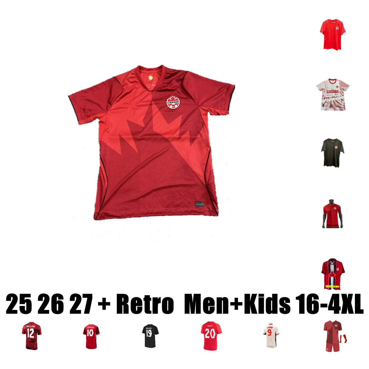 23 24 26 27 Canada Soccer Jersey DAVIES J.DAVID 2026 2027 UGBO LARIN CAVALLINI MILLAR EUSTAQUIO 1998 retro football shirt home away LARIN uniform maillots de futbol 4XL