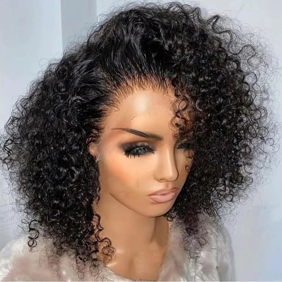 13X4 Curly Wigs Bob Wig Ready to Wear Glueless Kinky Curly Lace Front Human Hair Wigs for Women Perruque Cheveux Humains On Sale 250410