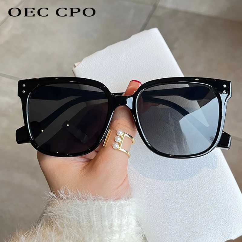 OEC CPO Square Goggles Sunglasses Women Fashion Oversized Punk Glasses Men Trendy Yellow Colors Shades Driving UV400 EyewearC250412