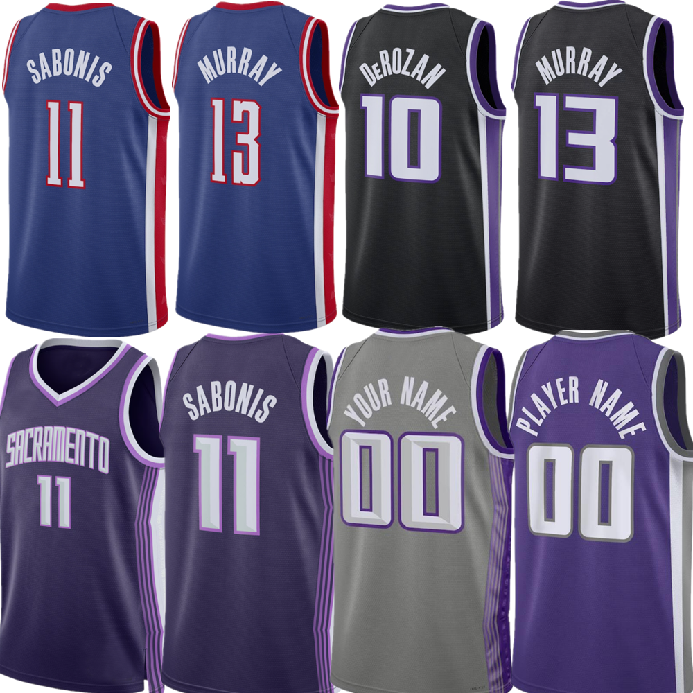 Custom DeMar DeRozan Basketball Jerseys Zach LaVine Russell Westbrook Malik Monk Isaac King Jones Drew Eubanks Keon Ellis Domantas Sabonis