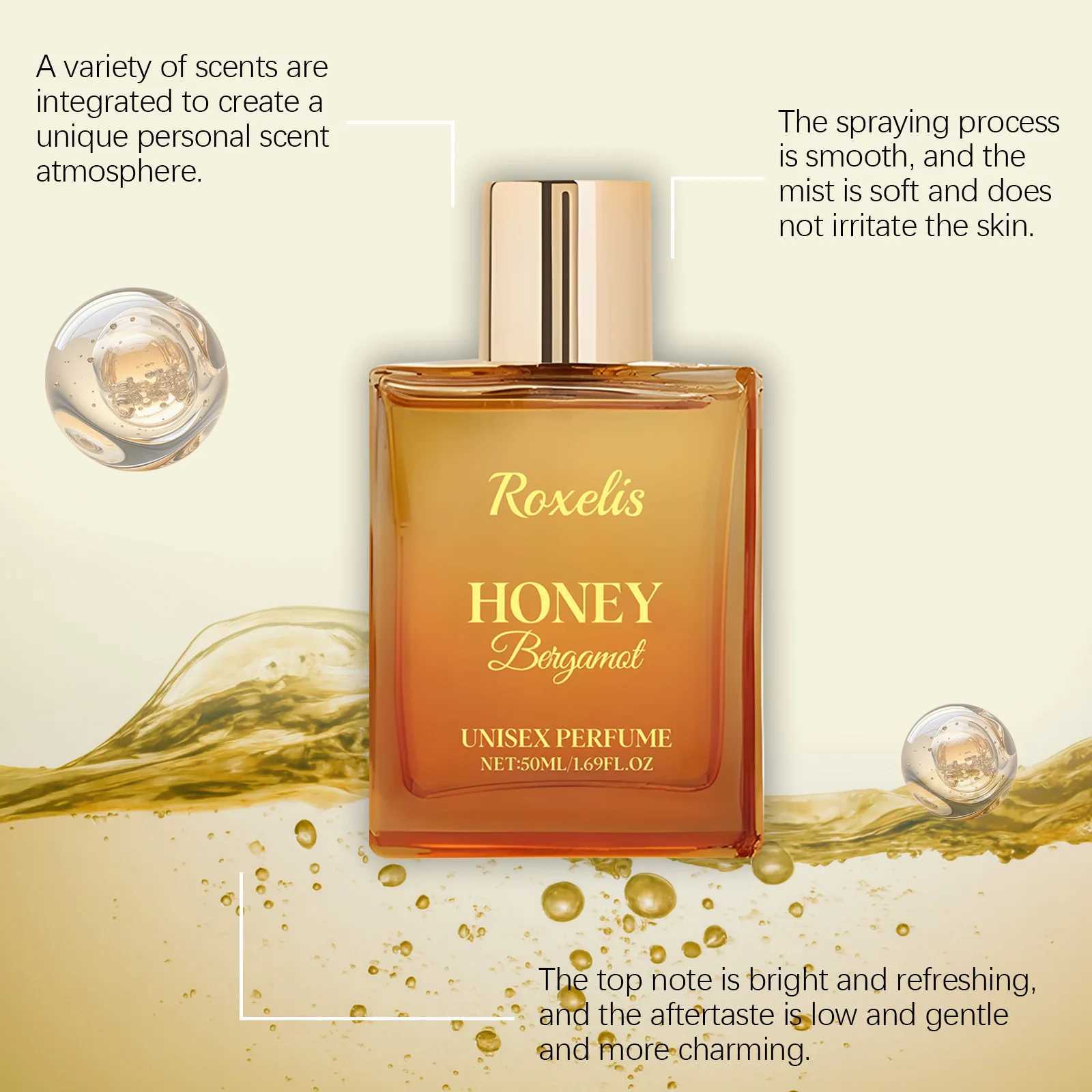 Honey Bergamot Unisex Perfume Mild Naturally Fresh Scent Womens Charming Everyday Portable Fragrance Perfumes Mujer OriginalesT251113