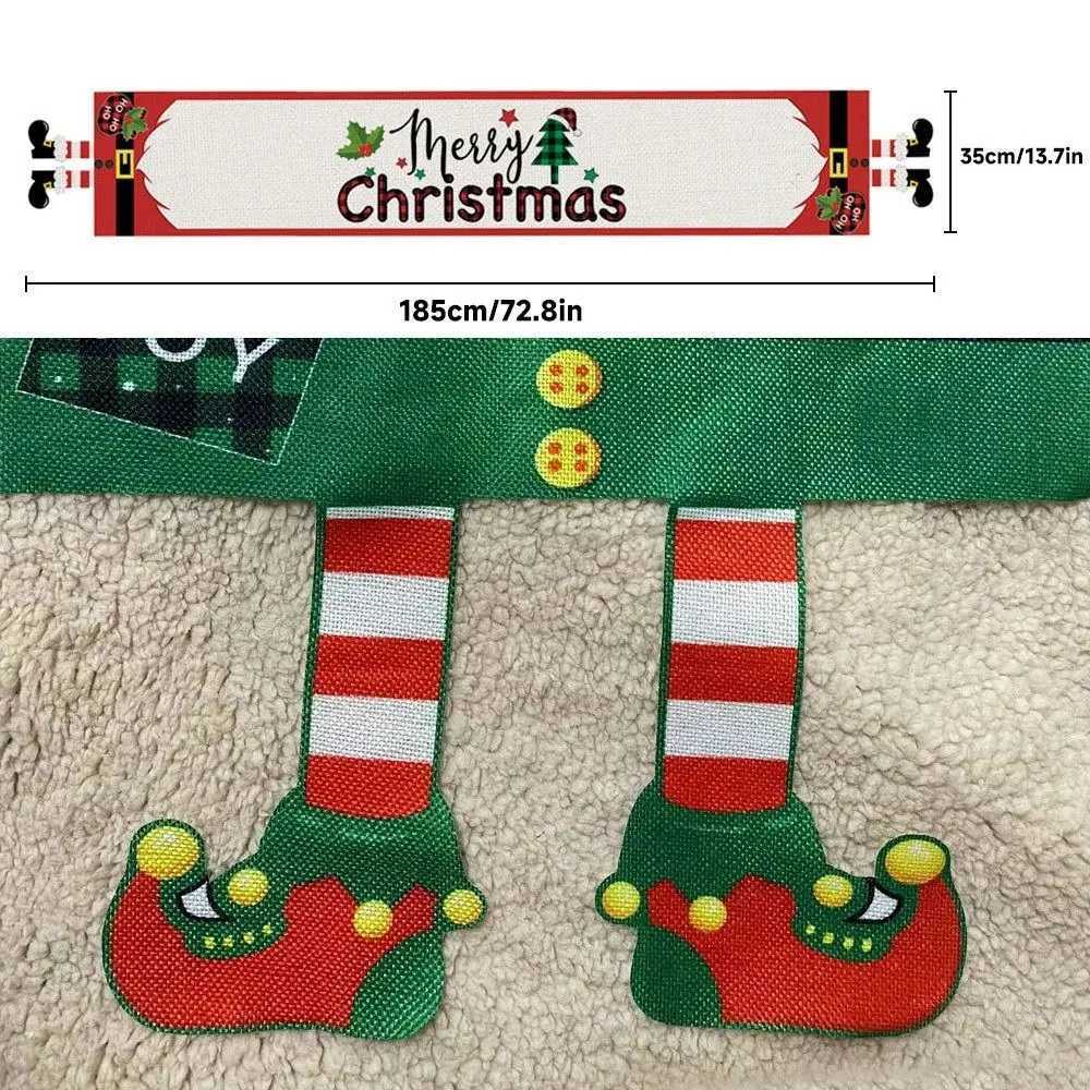 Christmas Cartoon Fabric Christmas Tablecloth Navidad Xmas Ornament Table Runner Table Decoration Reusable Table Flag Christmas Y251113