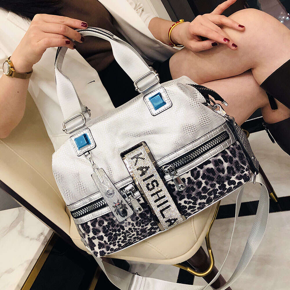 Backpack Leopard Pattern Genuine Leather for Women New Fashion Versatile Crossbody Bag Women's Handbag