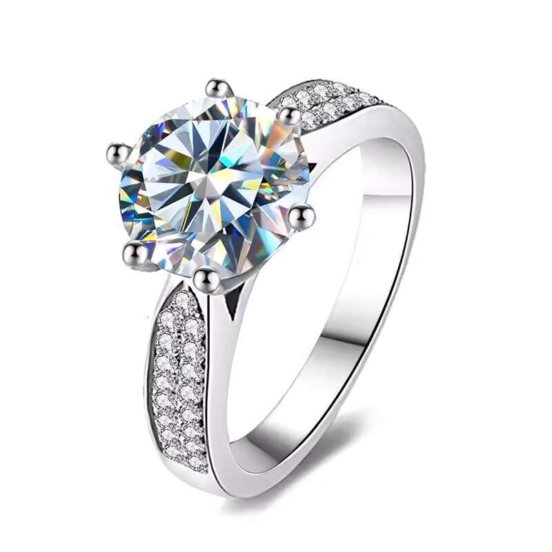 GRA Certified Diamond Moissanite Jewelry 925 Sterling Silver 1 2carat Round Cut Moissanite Rings for Women Engagement Jewelry