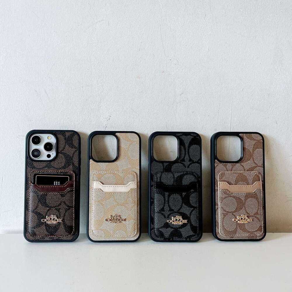 DHelectronics Trendy Brand Patchwork Dual Slot iPhone 17 Case Coin Card Holder 14 Protection 16 Pro Max Shockproof